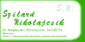 szilard mikolajcsik business card